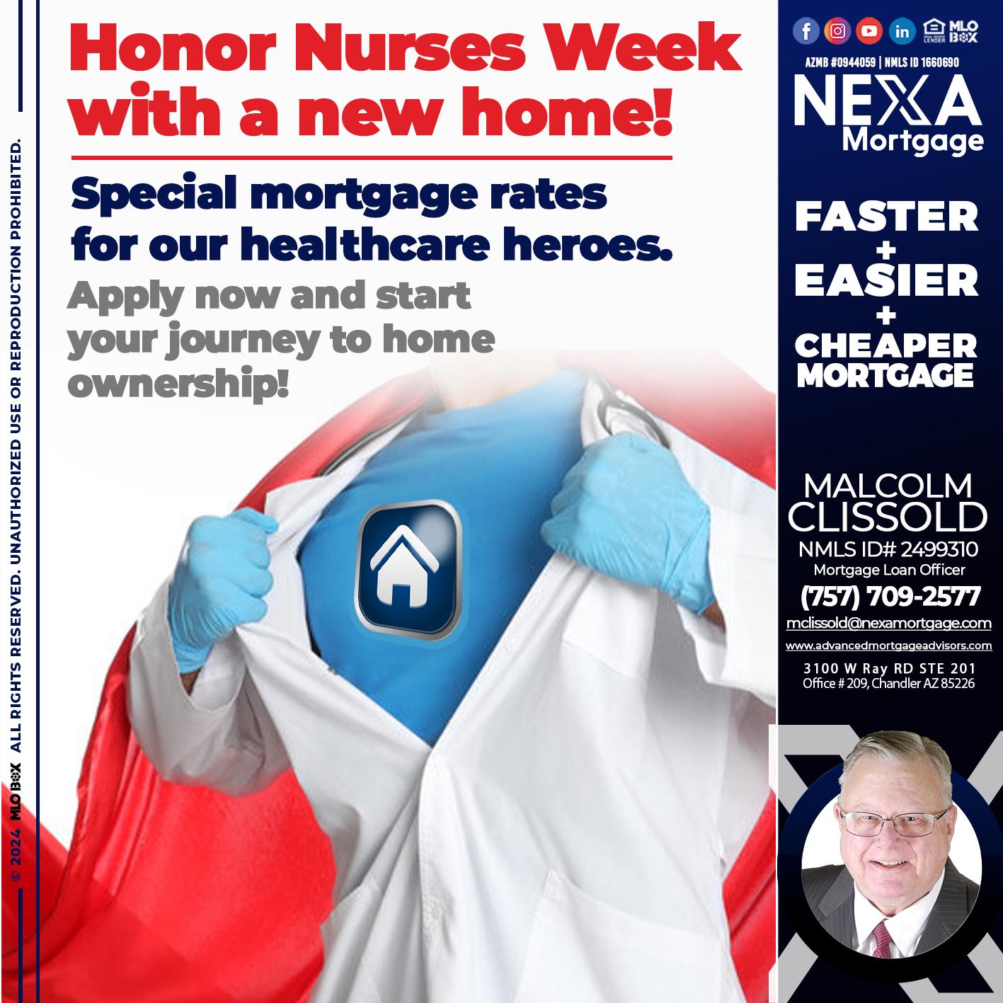 honor nurses - Malcolm Clissold -Mortgage Loan Officer